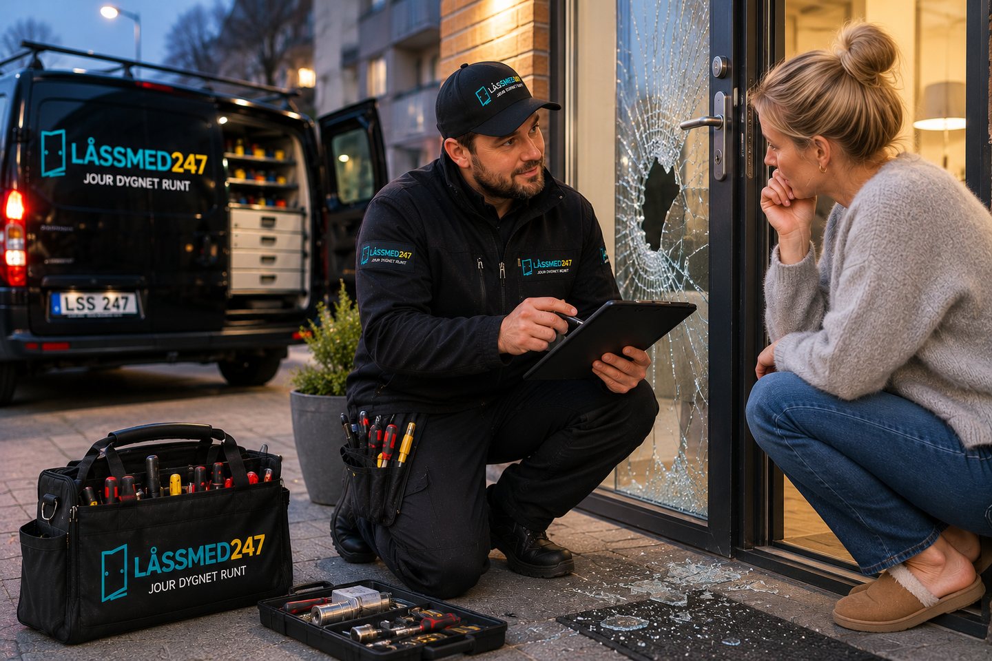 Bedömning av skadad entrédörr efter inbrott
